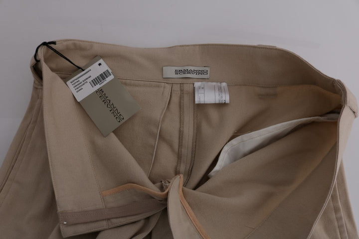 Women’s Ermanno Scervino Beige Cotton Wool Regular Fit Pants