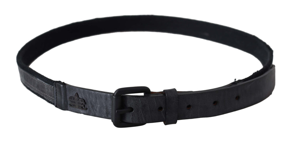 Women’s Ermanno Scervino Black Leather Logo Buckle Waist