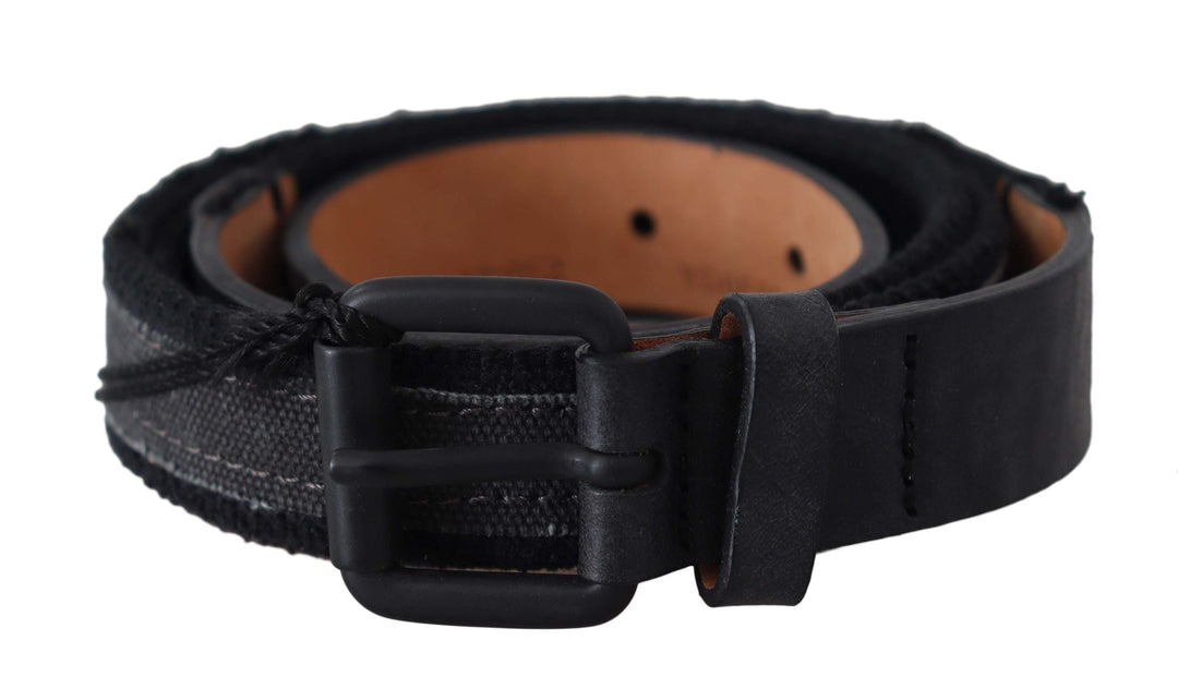 Women’s Ermanno Scervino Black Leather Logo Buckle Waist