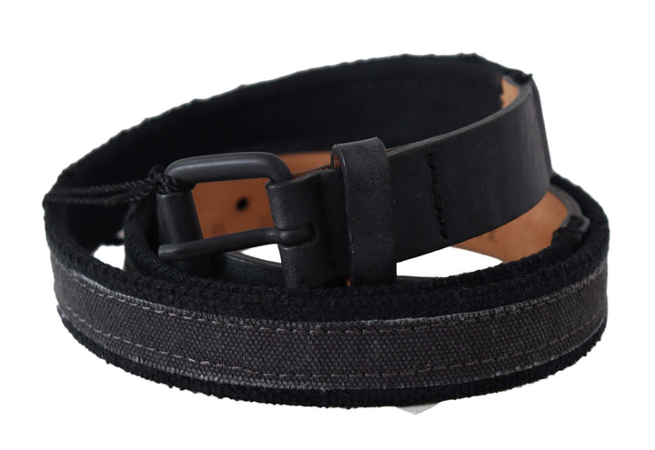 Women’s Ermanno Scervino Black Leather Logo Buckle Waist