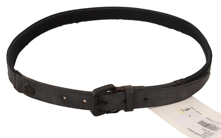 Women’s Ermanno Scervino Black Leather Logo Buckle Waist Women Belt