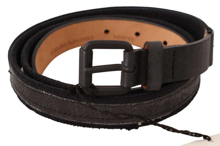 Women’s Ermanno Scervino Black Leather Logo Buckle Waist Women Belt