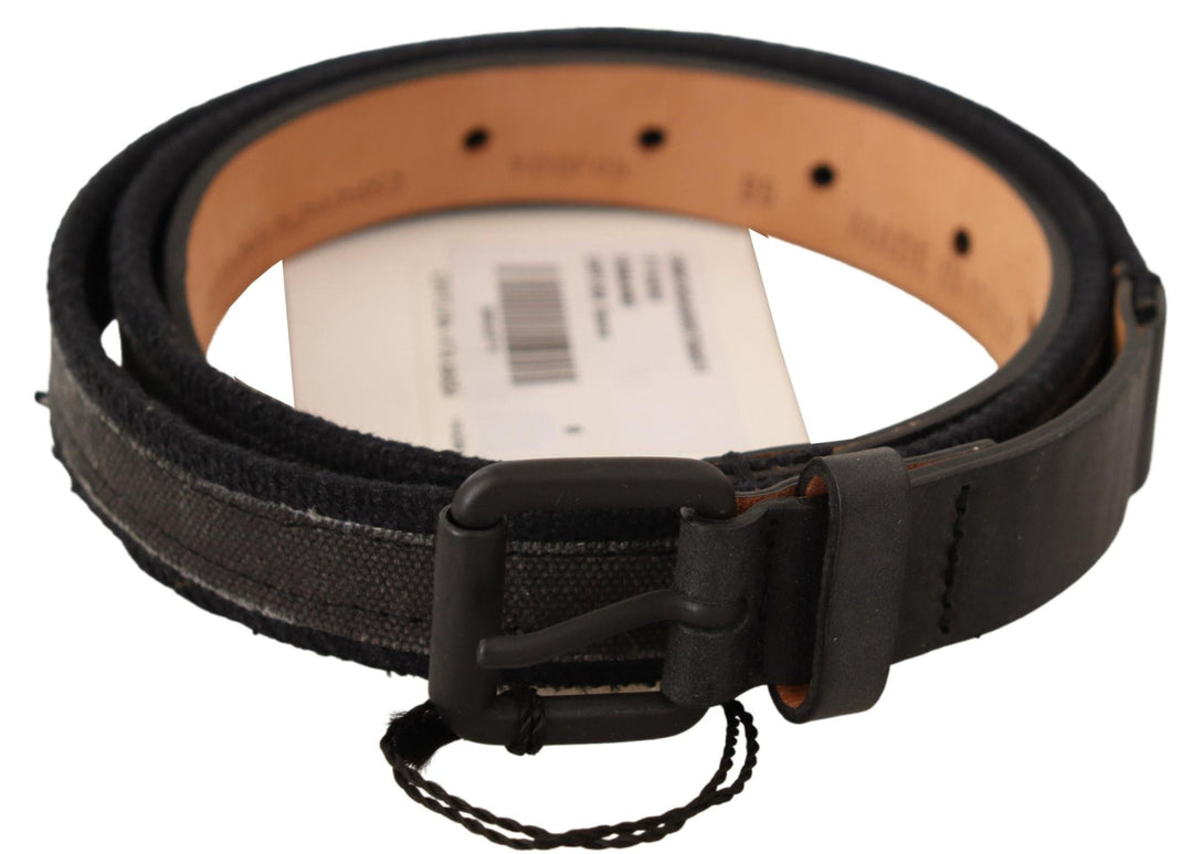 Women’s Ermanno Scervino Black Leather Logo Buckle Waist Women Belt