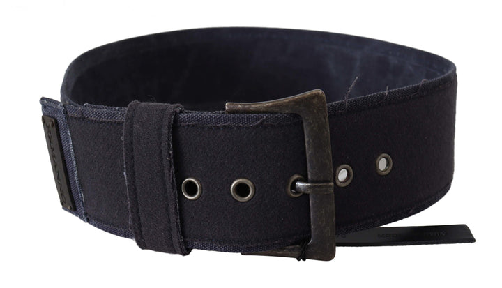 Women’s Ermanno Scervino Black Leather Wide Buckle Waist Luxury Belt