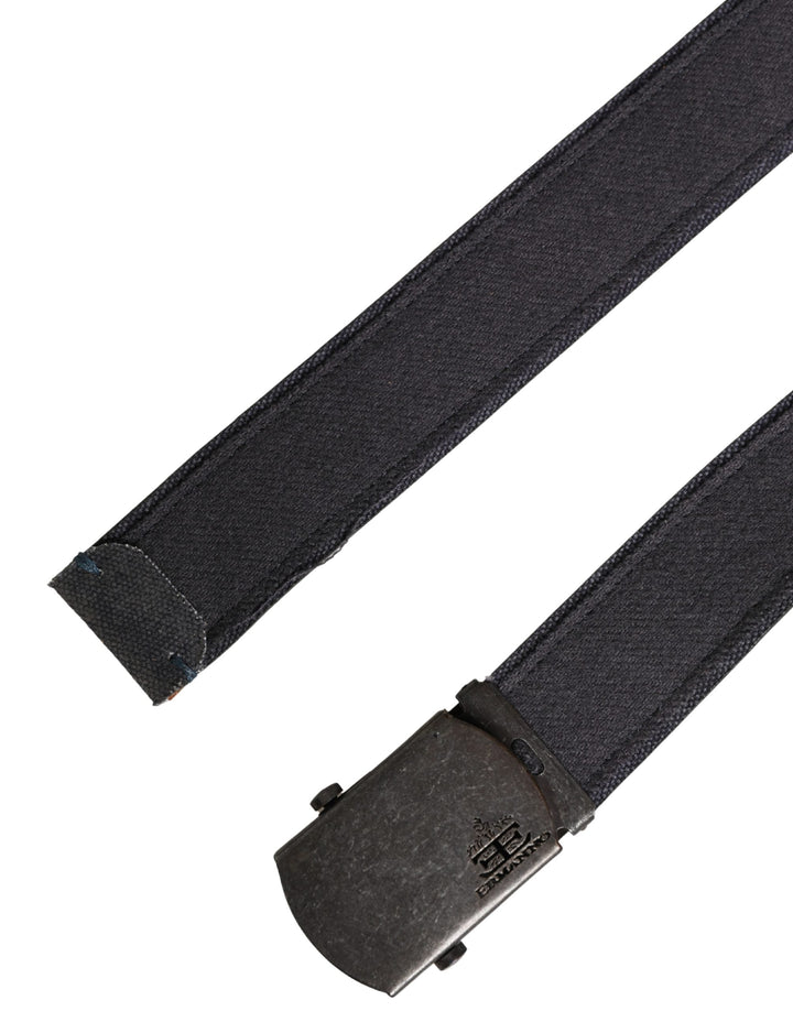 Women’s Ermanno Scervino Black Wool Cotton Logo Metal Buckle Belt