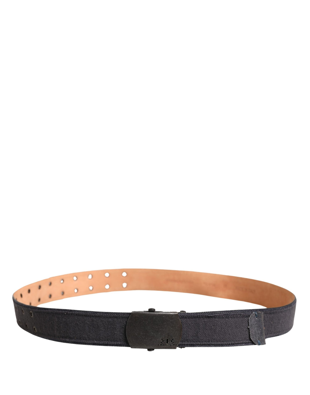 Women’s Ermanno Scervino Black Wool Cotton Logo Metal Buckle Belt