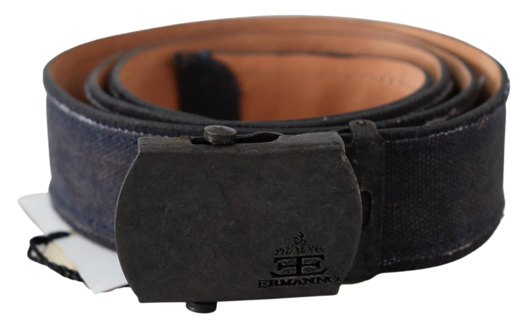 Women’s Ermanno Scervino Blue Leather Ratchet Buckle Belt
