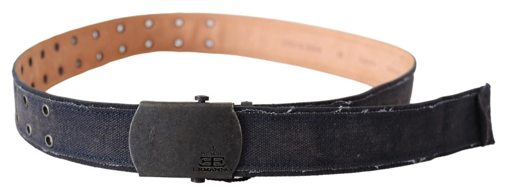 Women’s Ermanno Scervino Blue Leather Ratchet Buckle Belt