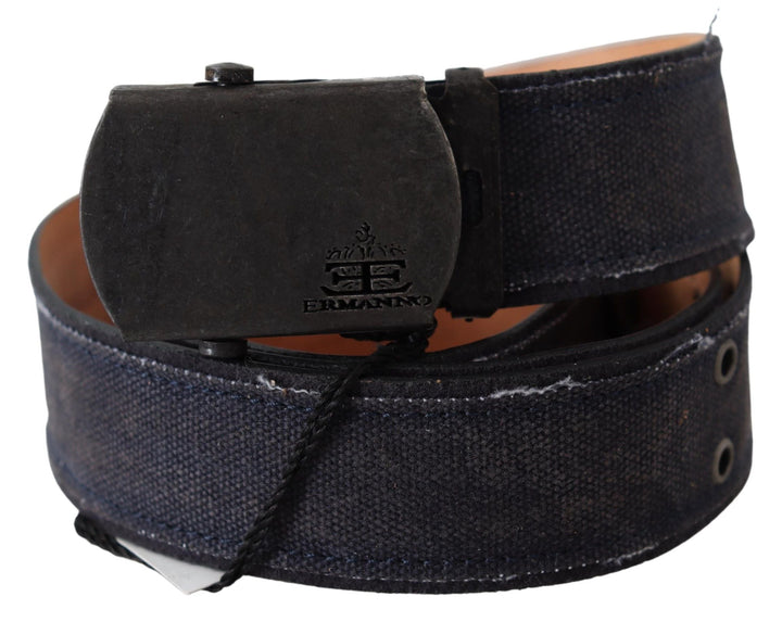 Women’s Ermanno Scervino Blue Leather Ratchet Buckle Belt