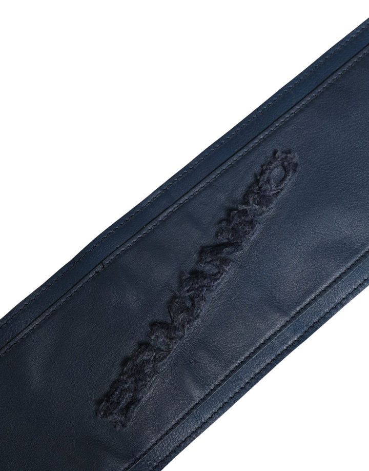Women’s Ermanno Scervino Blue Leather Wide Waist Women Cintura Belt