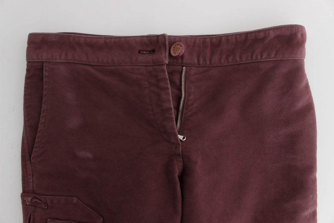 Women’s Ermanno Scervino Bordeaux Cotton Cropped Cargo Pants