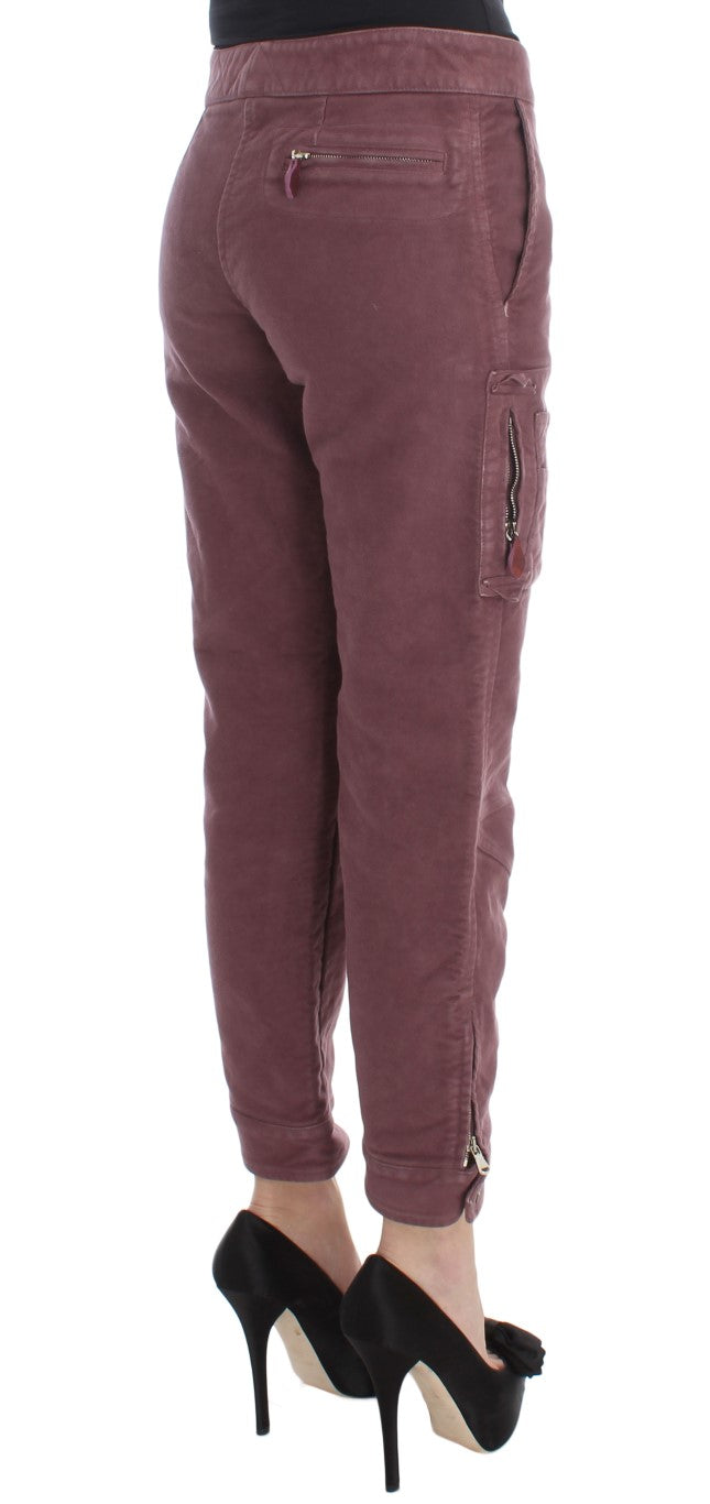 Women’s Ermanno Scervino Bordeaux Cotton Cropped Cargo Pants