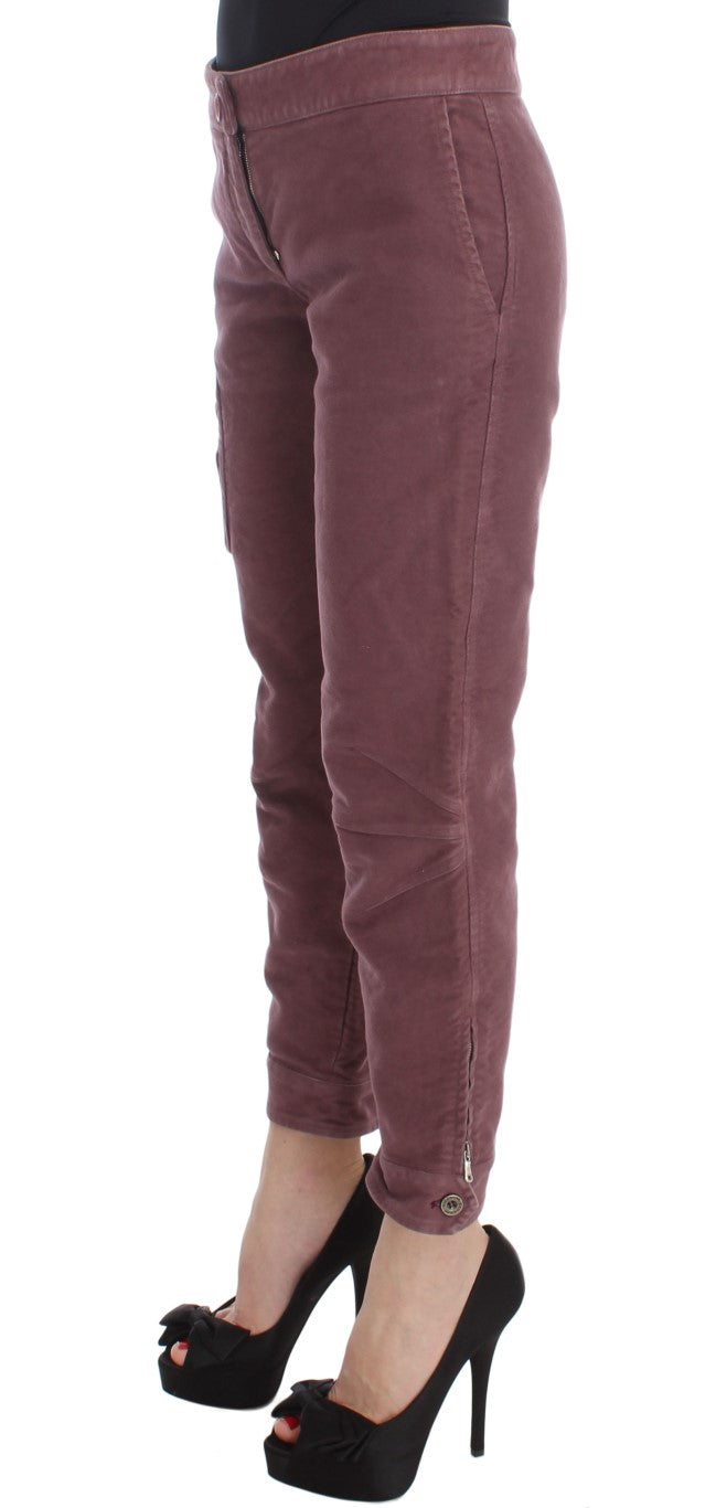Women’s Ermanno Scervino Bordeaux Cotton Cropped Cargo Pants