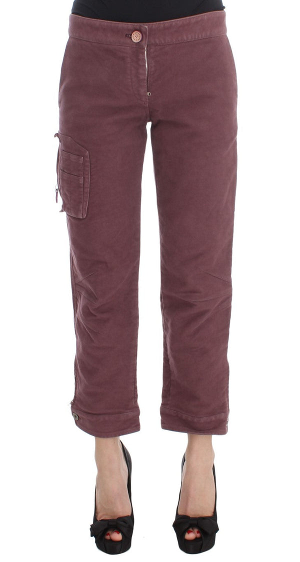 Women’s Ermanno Scervino Bordeaux Cotton Cropped Cargo Pants