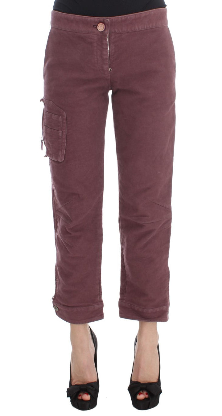Women’s Ermanno Scervino Bordeaux Cotton Cropped Cargo Pants