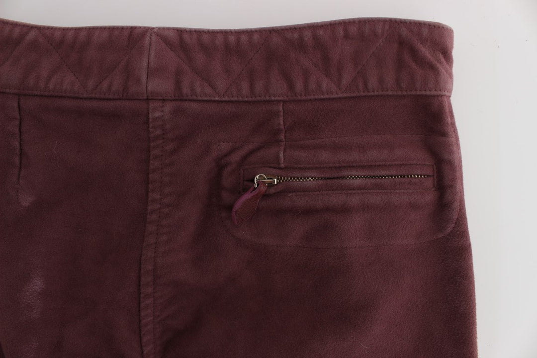 Women’s Ermanno Scervino Bordeaux Cotton Cropped Cargo Pants