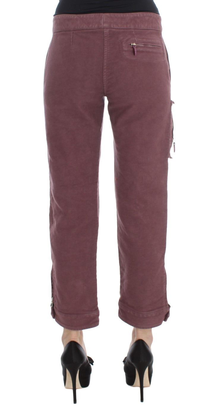 Women’s Ermanno Scervino Bordeaux Cotton Cropped Cargo Pants