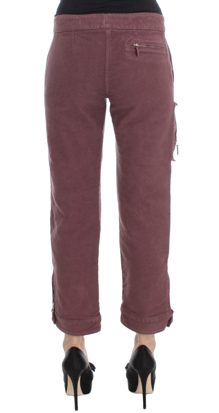 Women’s Ermanno Scervino Bordeaux Cotton Cropped Cargo Pants