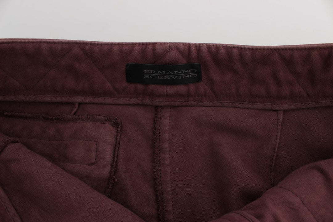 Women’s Ermanno Scervino Bordeaux Cotton Cropped Cargo Pants