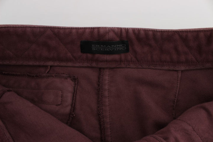 Women’s Ermanno Scervino Bordeaux Cotton Cropped Cargo Pants