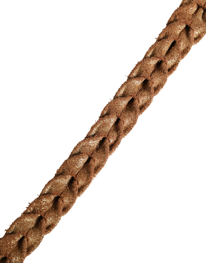 Women’s Ermanno Scervino Brown Leather Braided Metal Buckle Belt