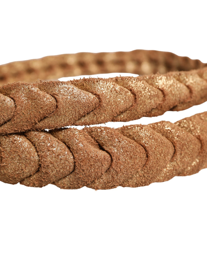 Women’s Ermanno Scervino Brown Leather Braided Metal Buckle Belt