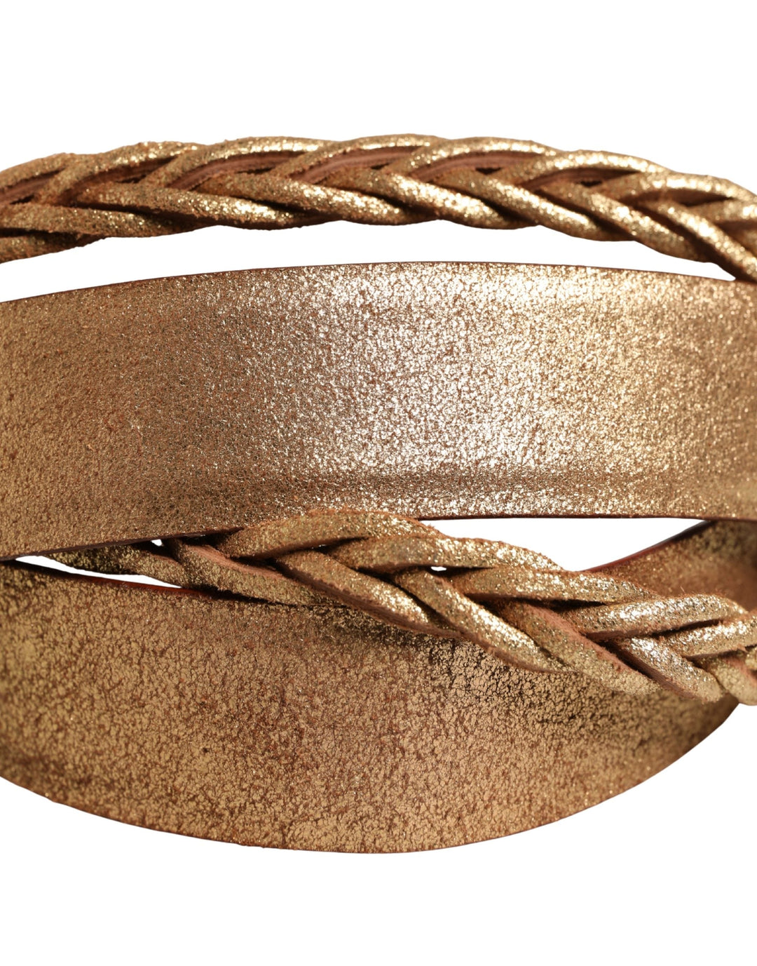 Women’s Ermanno Scervino Brown Leather Braided Metal Buckle Belt