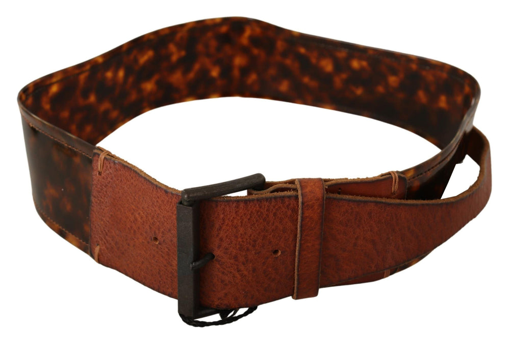 Women’s Ermanno Scervino Dark Brown Leather Buckle Waist Belt