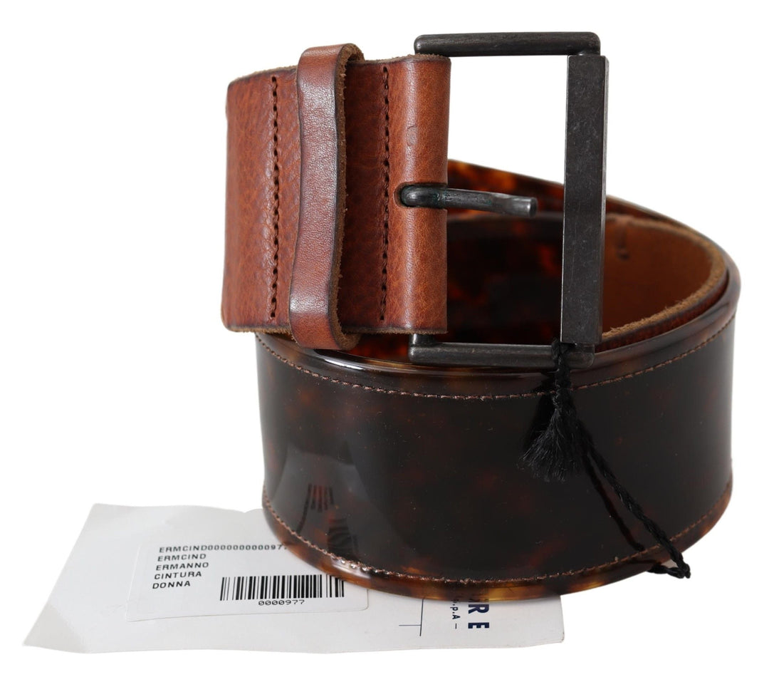 Women’s Ermanno Scervino Dark Brown Leather Wide Buckle Belt