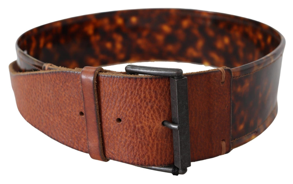 Women’s Ermanno Scervino Dark Brown Leather Wide Buckle Belt