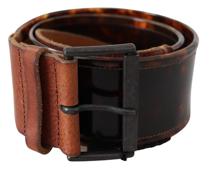 Women’s Ermanno Scervino Dark Brown Leather Wide Buckle Belt