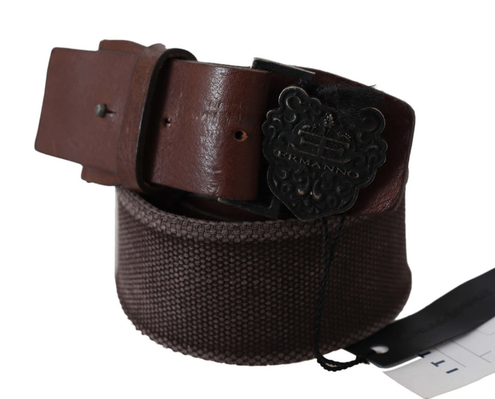 Women’s Ermanno Scervino Dark Brown Leather Wide Buckle Waist Belt
