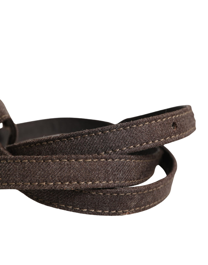 Women’s Ermanno Scervino Dark Brown Wool Bow Embellished Buckle Belt