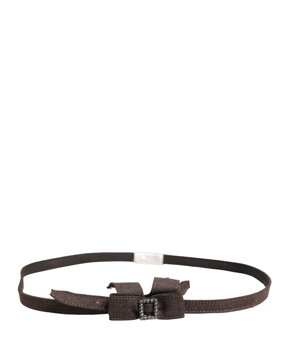 Women’s Ermanno Scervino Dark Brown Wool Bow Embellished Buckle Belt