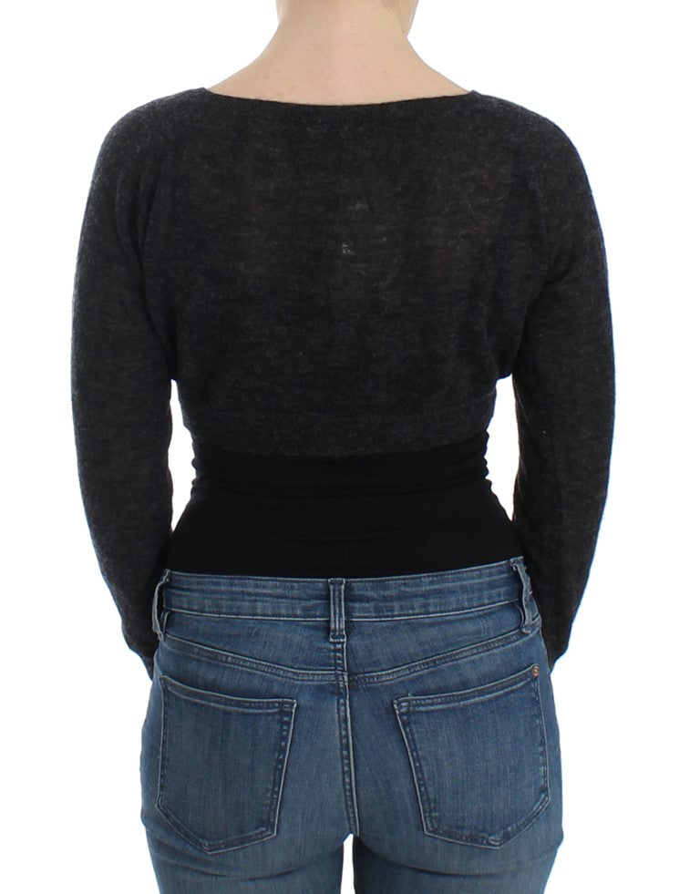 Women’s Ermanno Scervino Gray Knit Wool Cardigan Sweater