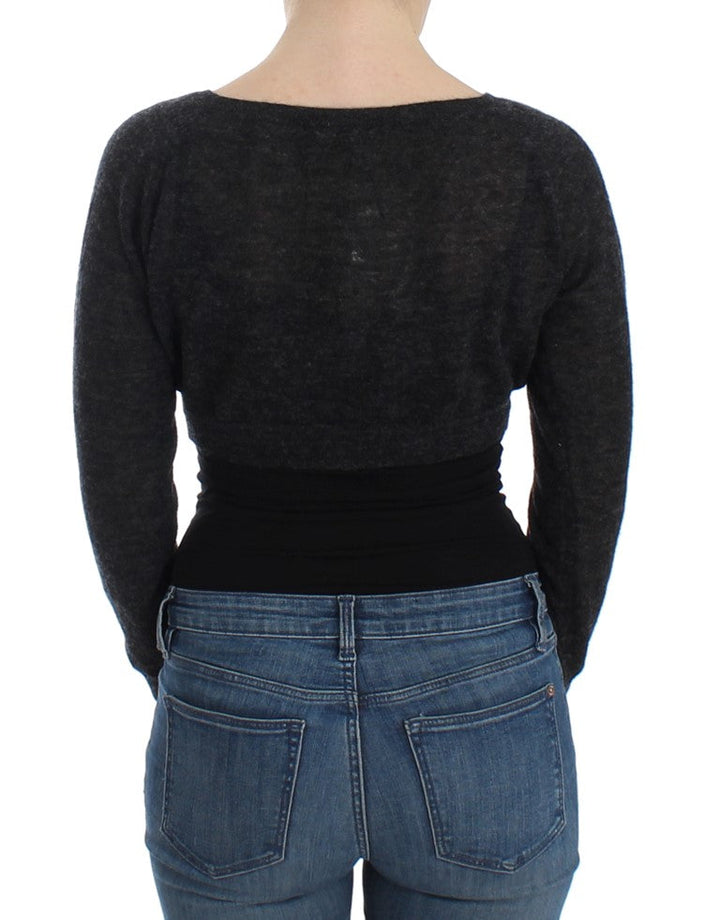 Women’s Ermanno Scervino Gray Knit Wool Cardigan Sweater