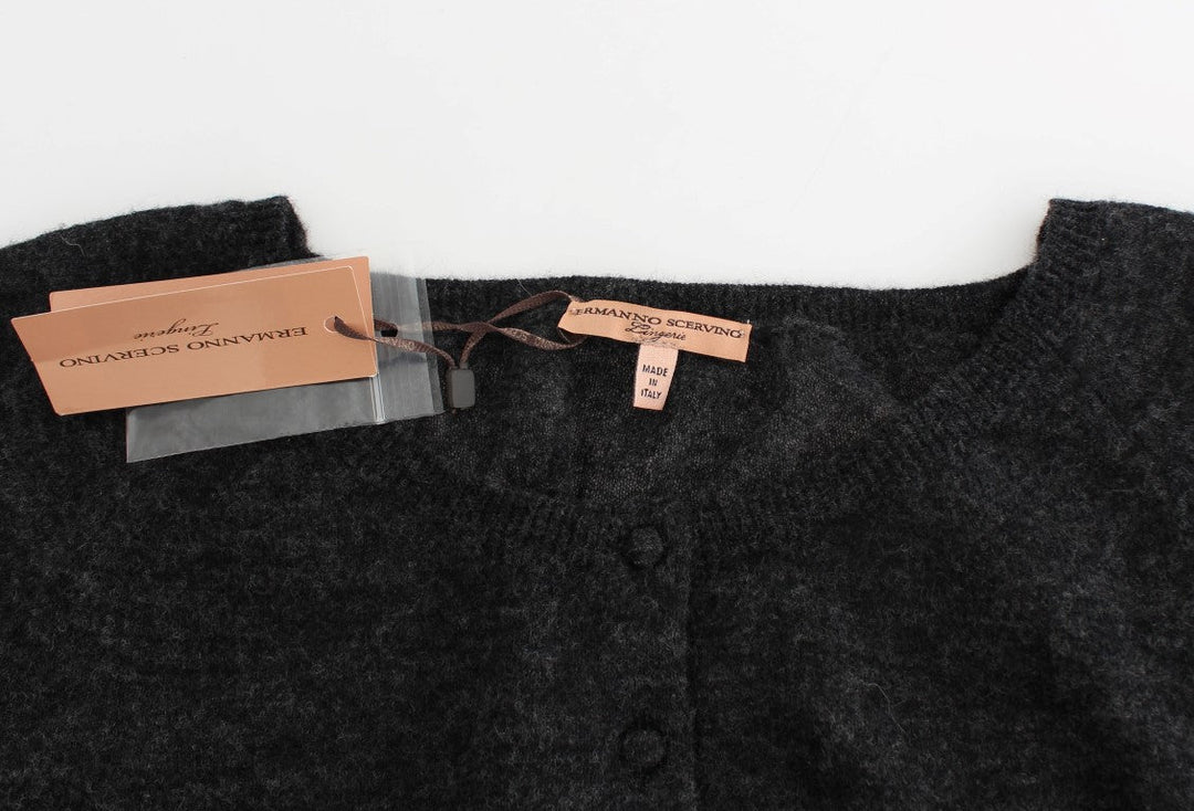 Women’s Ermanno Scervino Gray Knit Wool Cardigan Sweater