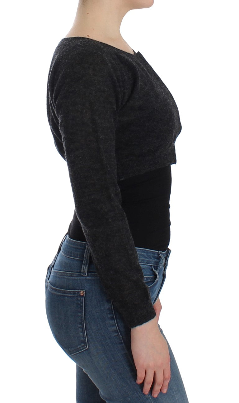 Women’s Ermanno Scervino Gray Knit Wool Cardigan Sweater
