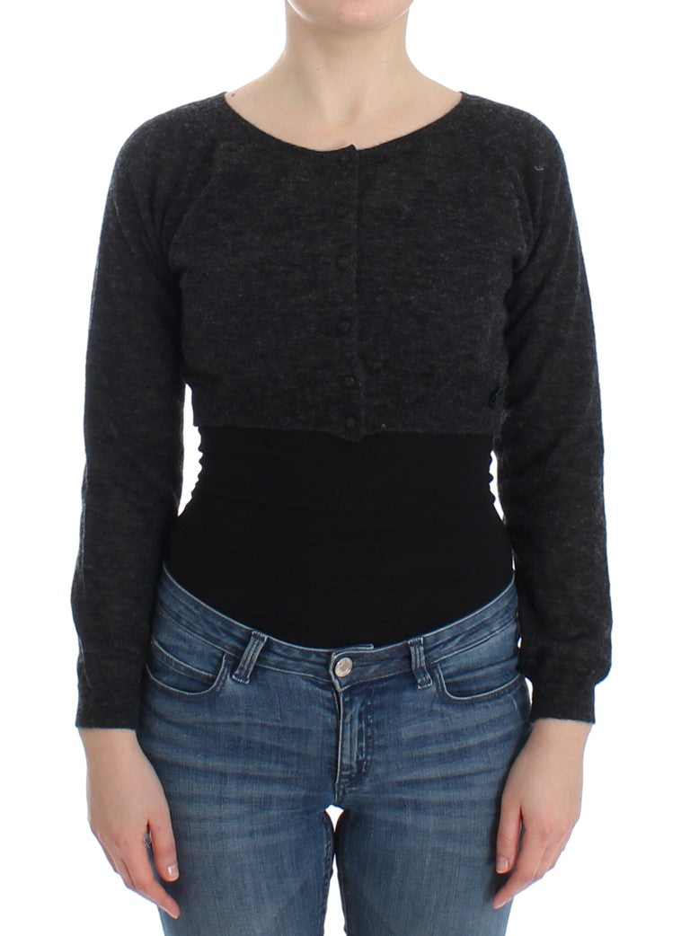 Women’s Ermanno Scervino Gray Knit Wool Cardigan Sweater