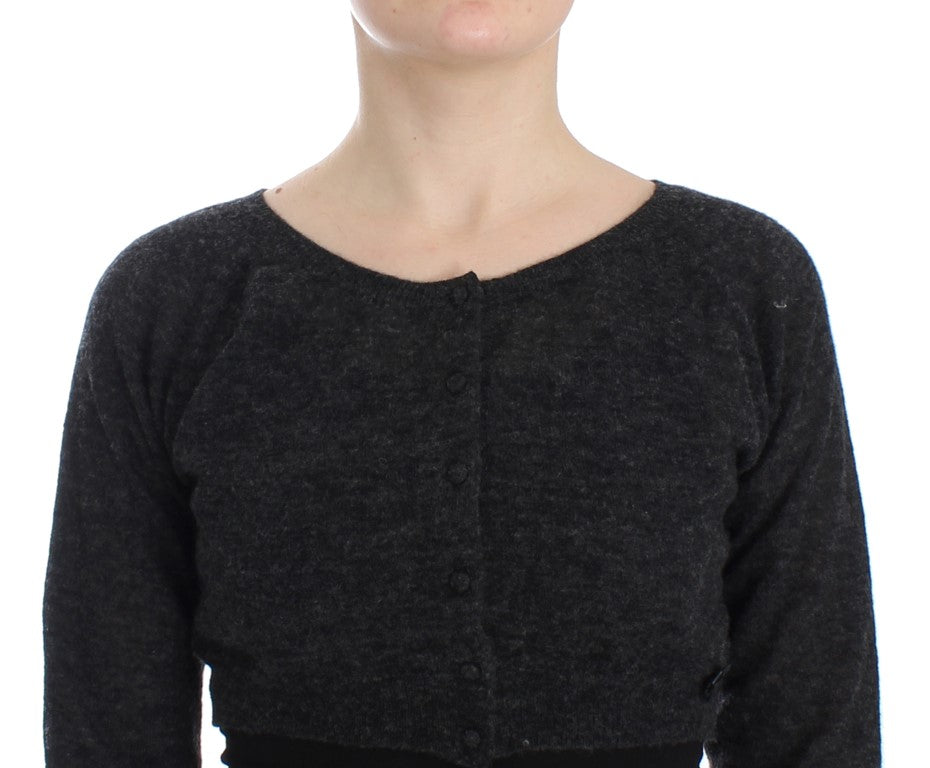 Women’s Ermanno Scervino Gray Knit Wool Cardigan Sweater