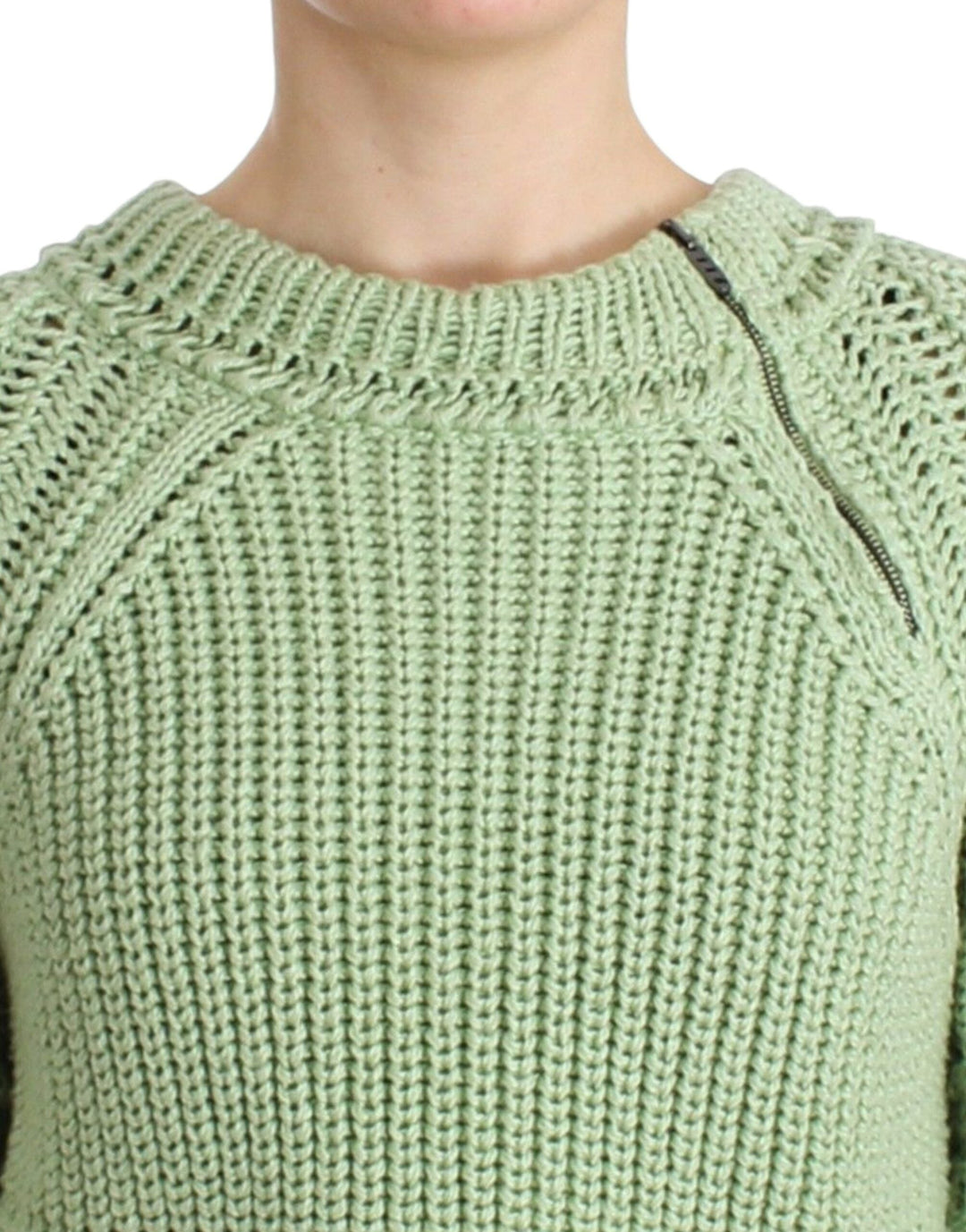 Women’s Ermanno Scervino Green Cropped Knit Sweater Knitted Jumper