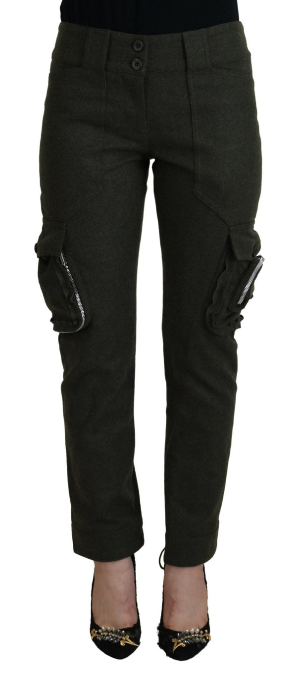 Women’s Ermanno Scervino Green Lace Up Leg Women Tapered Pants