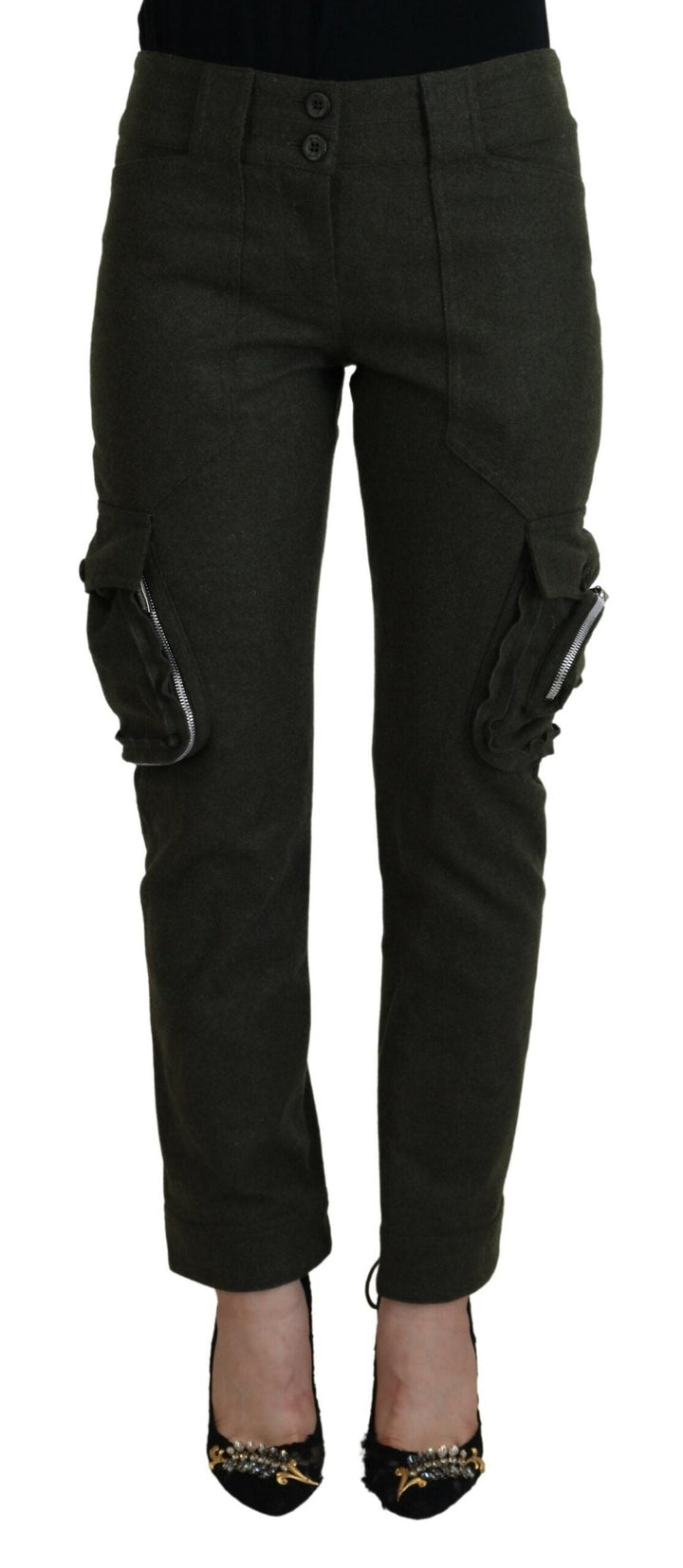 Women’s Ermanno Scervino Green Lace Up Leg Women Tapered Pants