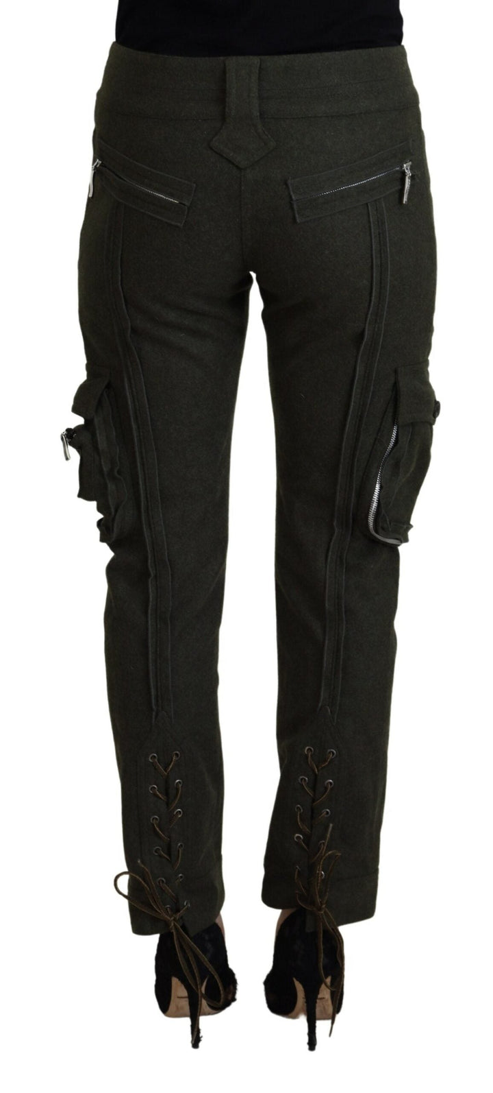 Women’s Ermanno Scervino Green Lace Up Leg Women Tapered Pants