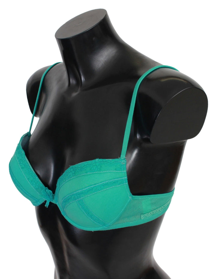Women’s Ermanno Scervino Green Push Up Bra 100% Cotton Underwear
