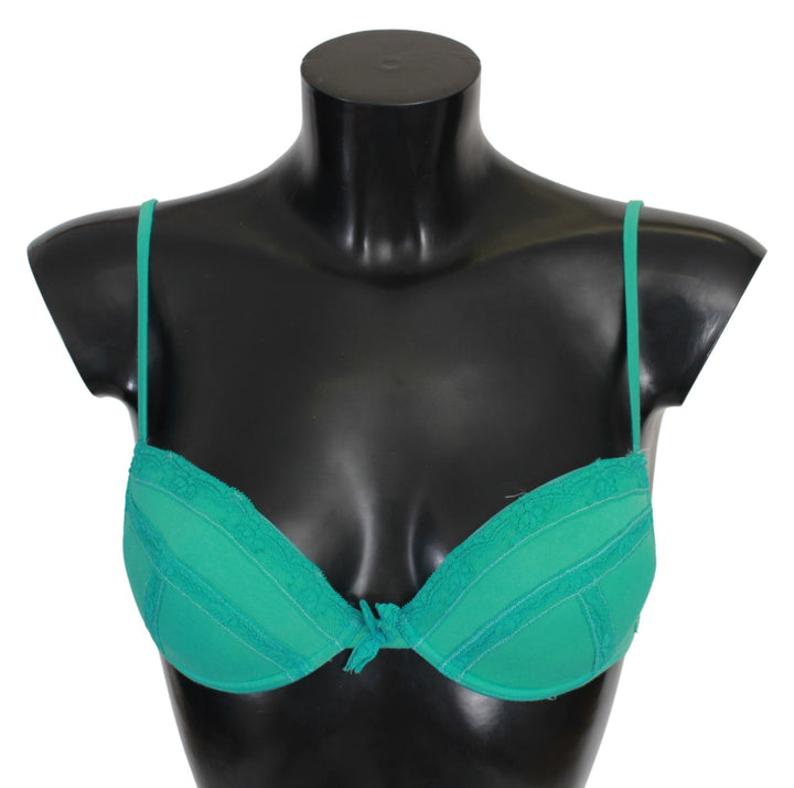 Women’s Ermanno Scervino Green Push Up Bra 100% Cotton Underwear