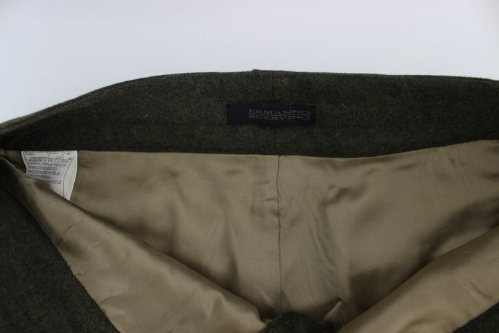 Women’s Ermanno Scervino Green Wool Blend Loose Fit Cargo Pants