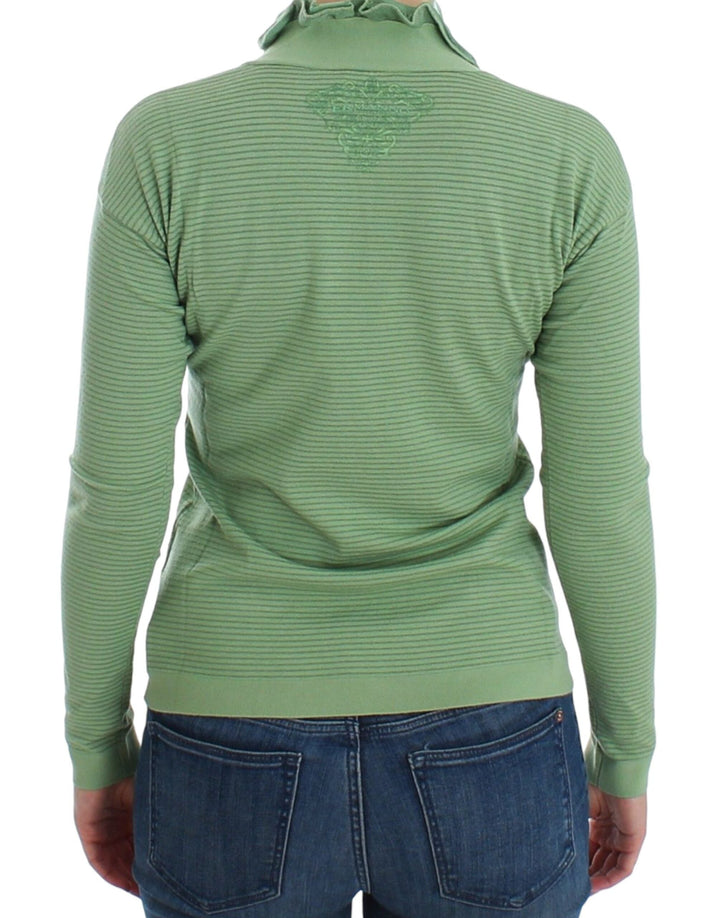 Women’s Ermanno Scervino Green Wool Blend Striped Long Sleeve Sweater