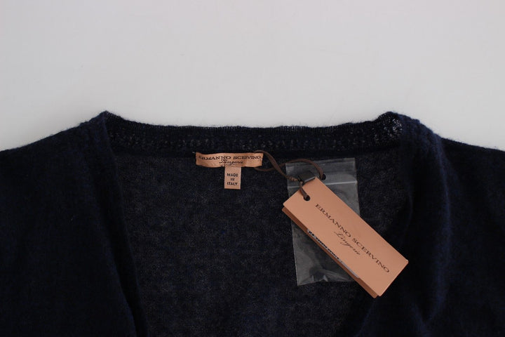 Women’s Ermanno Scervino Knit Blue Wool Sweater Cardigan