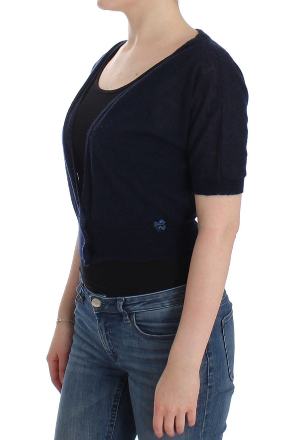Women’s Ermanno Scervino Knit Blue Wool Sweater Cardigan